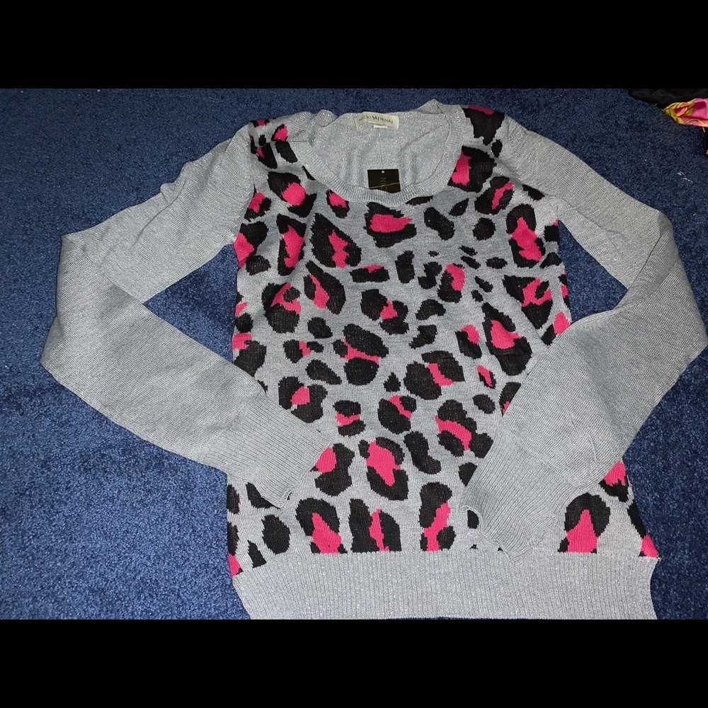 Leopard print silver sweater nicki Minaj brand extra small new with tag